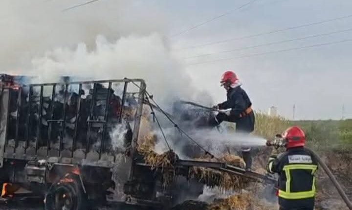 Incendie d’un camion de foin à l’entrée d’Ouled Rahmoun