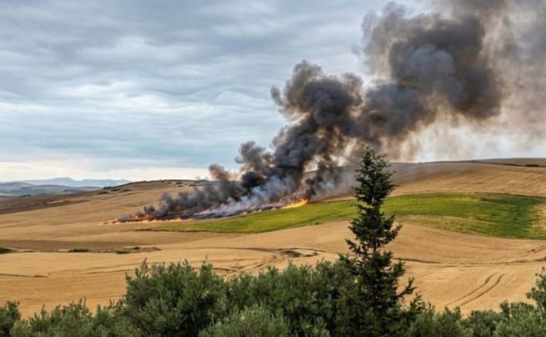 Une foudre provoque un incendie dans des cultures agricoles près de Fès
